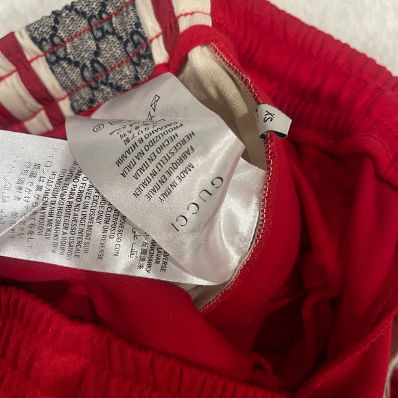 Gucci Red Kids Joggers with Gray Accents - Picture 3 of 5